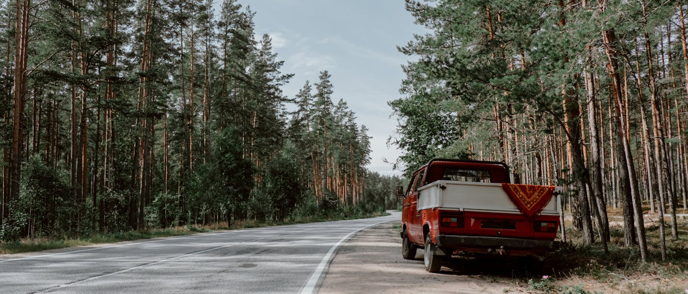 Affordable pickup truck parked on the roadside